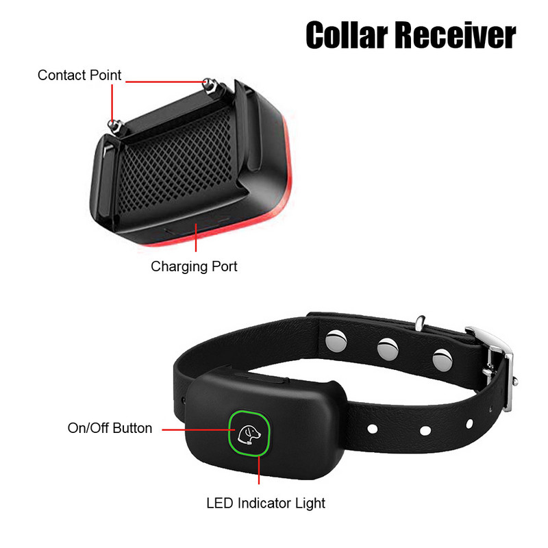1000 Ft Neperšlampamas šunų dresavimo antkaklis LCD ekranas Itin platus nuotolinis įkraunamas elektrinis šunų dresavimo antkaklis