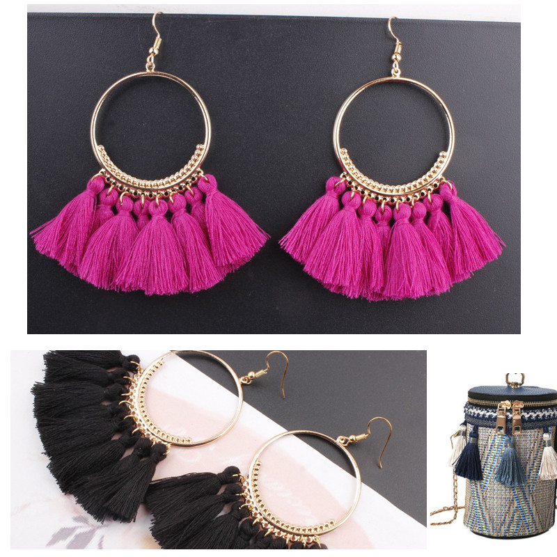 50 τμχ 35 χιλιοστά έγχρωμο κρεμαστό δαχτυλίδι φούντα μενταγιόν DIY Χειροτεχνίες Ρούχα Κουρτίνες Διακόσμηση Σκουλαρίκια Κοσμήματα Αξεσουάρ Μικρό τελείωμα με κρόσσια