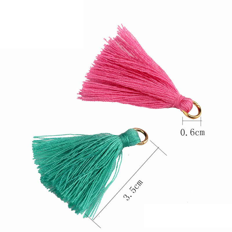 50 τμχ 35 χιλιοστά έγχρωμο κρεμαστό δαχτυλίδι φούντα μενταγιόν DIY Χειροτεχνίες Ρούχα Κουρτίνες Διακόσμηση Σκουλαρίκια Κοσμήματα Αξεσουάρ Μικρό τελείωμα με κρόσσια