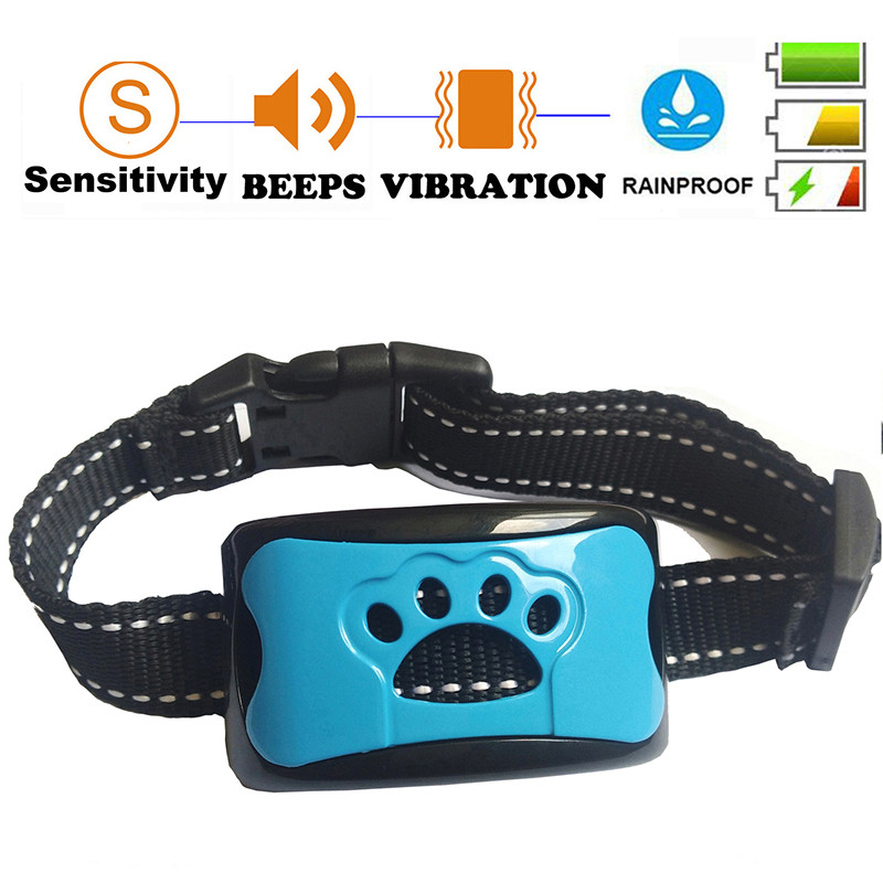 Jaunākās elektriskās pretriešanas ierīces Ultraskaņas suņu apmācības kaklasiksna USB uzlādējama riešanas apturēšanas vibrācijas pretriešanas ierīces
