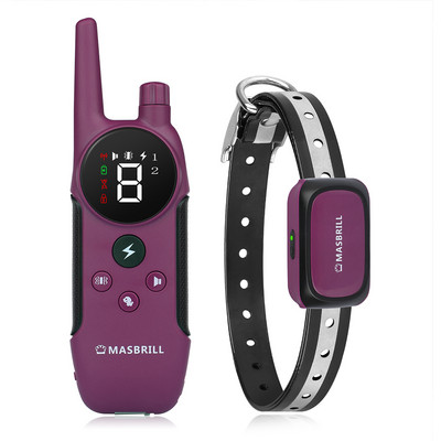 MASBRILL elektriskā suņu apmācības kakla siksna mājdzīvnieku kakla siksna, mizas aizbāznis, tālvadības suņu apmācības ierīce pīkstiens/vibrācija/elektrošoka kakla siksna