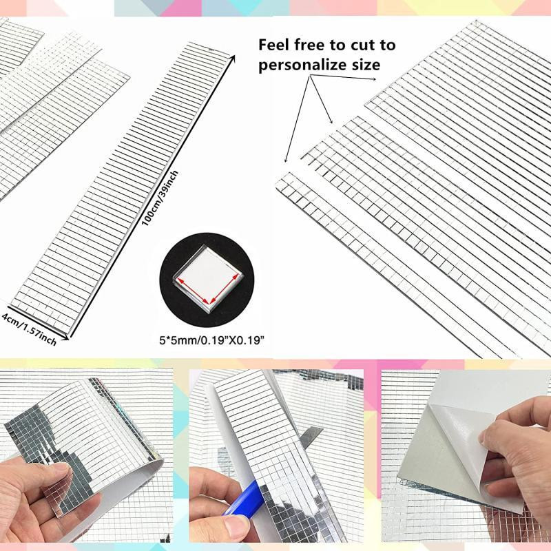 Nauji lipnūs tikrojo stiklo amatų mini kvadratiniai veidrodžiai mozaikinės plytelės lipdukai vonios kambarys pasidaryk pats rankų darbo amatų namų dekoravimas