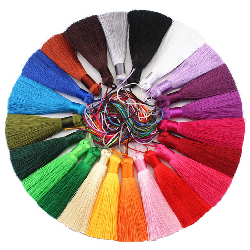 10 τμχ 8 εκατοστά Πολυεστερική μεταξωτή φούντα με κρόσσια βούρτσα Φούντες Διακοσμητικά για χειροτεχνίες DIY Jewelry Findings Διακόσμηση σπιτιού Κουρτίνες ραπτικής Αξεσουάρ