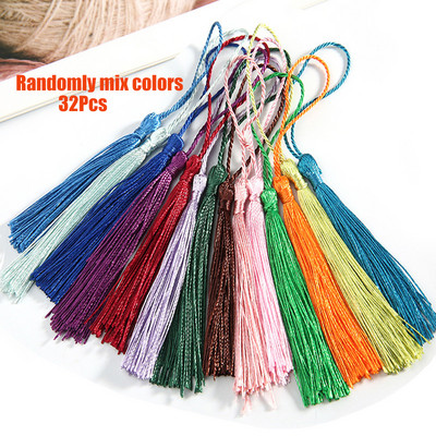 32τμχ/Συσκευασία Πολυεστερική Μεταξωτή Φούντα Κρόσια 8cm Βαμβακερές φούντες Διακοσμητικό για Ράψιμο Κουρτινών Αξεσουάρ DIY Διακόσμηση γάμου