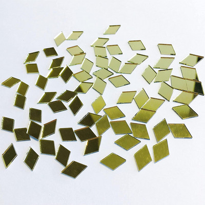 Jauns 100 gab stikla spoguļa mozaīkas flīzes lielapjoma dimanta rombveida forma DIY amatniecības ar rokām izgatavots aksesuārs mājas sienu mākslas darbu dekoru piederumi