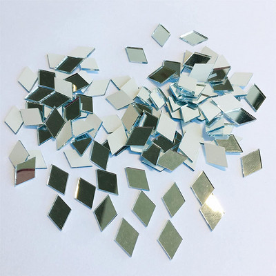Jauns 100 gab stikla spoguļa mozaīkas flīzes lielapjoma dimanta rombveida forma DIY amatniecības ar rokām izgatavots aksesuārs mājas sienu mākslas darbu dekoru piederumi