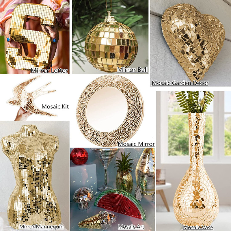 Jauns 100 gab stikla spoguļa mozaīkas flīzes lielapjoma dimanta rombveida forma DIY amatniecības ar rokām izgatavots aksesuārs mājas sienu mākslas darbu dekoru piederumi