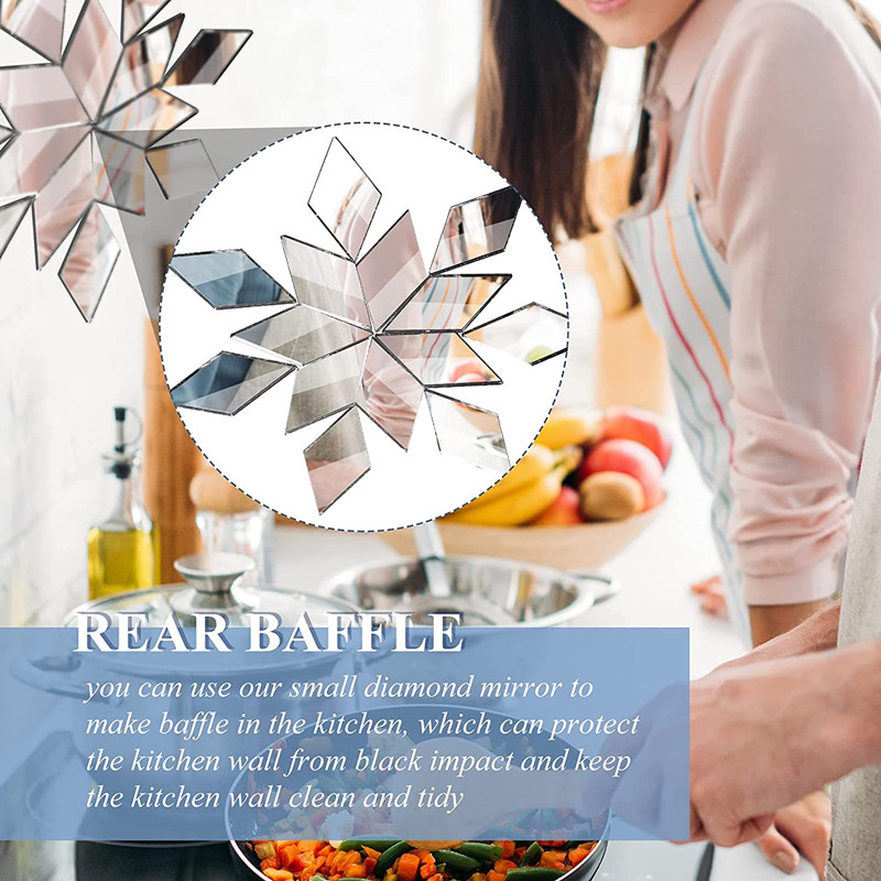 Jauns 100 gab stikla spoguļa mozaīkas flīzes lielapjoma dimanta rombveida forma DIY amatniecības ar rokām izgatavots aksesuārs mājas sienu mākslas darbu dekoru piederumi