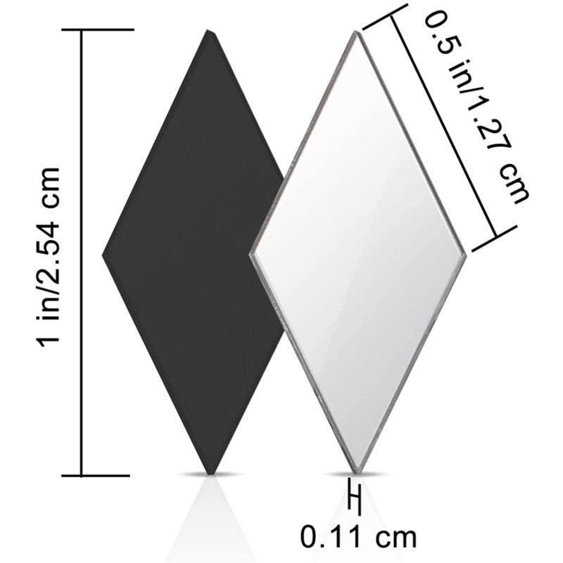 Jauns 100 gab stikla spoguļa mozaīkas flīzes lielapjoma dimanta rombveida forma DIY amatniecības ar rokām izgatavots aksesuārs mājas sienu mākslas darbu dekoru piederumi