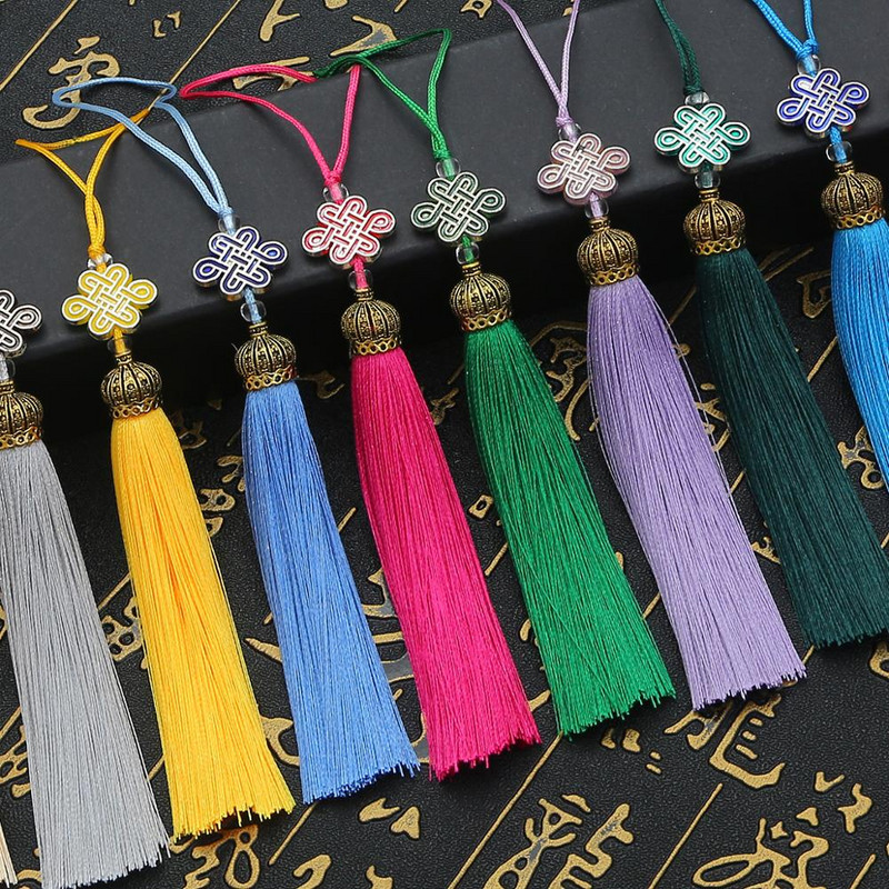 1/2gab zīda pušķi Bārkstis šūšana Sprādziena pušķu apdare ar krellēm Kulonu pušķi priekš DIY Aizkari atslēga Grāmatzīme Apģērbu aksesuāri