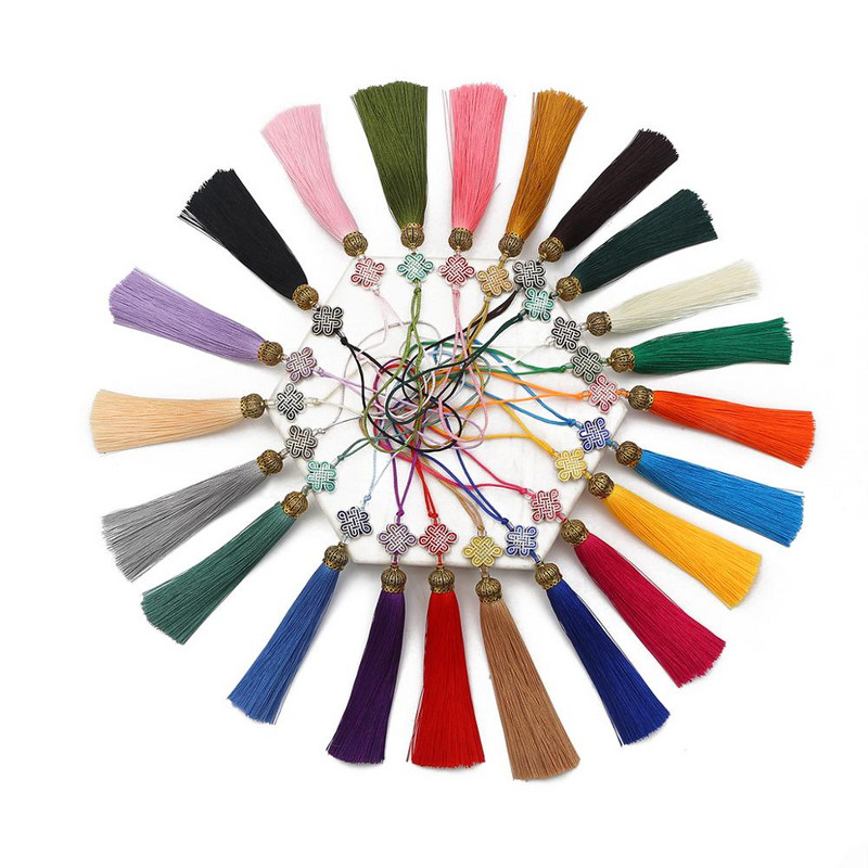 1/2gab zīda pušķi Bārkstis šūšana Sprādziena pušķu apdare ar krellēm Kulonu pušķi priekš DIY Aizkari atslēga Grāmatzīme Apģērbu aksesuāri