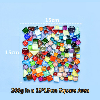 120g/4,23oz Πλακάκια διαφοροποιημένου μωσαϊκού από γυαλί Σχήμα/Μείγμα χρώματος Πλακάκι Στρογγυλό/Τρίγωνο/Τετράγωνο DIY Μωσαϊκό Γυαλιστερά υλικά