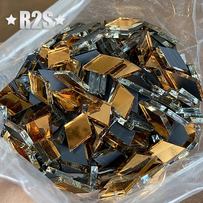 100 gab stikla spoguļa mozaīkas flīzes lielapjoma dimanta forma, DIY, amatniecība, ar rokām izgatavots aksesuārs mājas sienu mākslas darbu dekoru piederumi