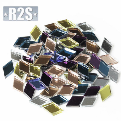 100 gab stikla spoguļa mozaīkas flīzes lielapjoma dimanta forma, DIY, amatniecība, ar rokām izgatavots aksesuārs mājas sienu mākslas darbu dekoru piederumi