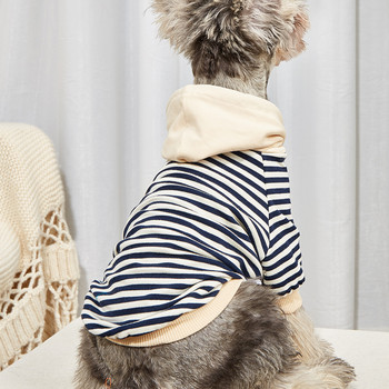 Ρούχα για κατοικίδια Γαλλικό μπουλντόγκ χειμώνα ζεστό παλτό για κατοικίδια ριγέ μπουφάν κουκούλα σκύλου για γάτα ρούχα σκύλου Chihuahua μικρού και μεσαίου μεγέθους ρούχα για σκύλους