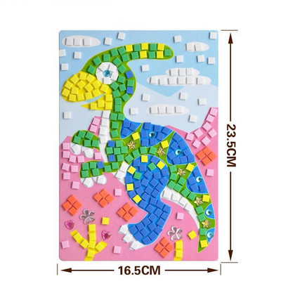 Χειροποίητα 3D Children Mosaicos DIY Foam&Crystal Stickers Art EVA Cartoon Animal Dinosaur Creative εκπαιδευτικά παιχνίδια για παιδιά