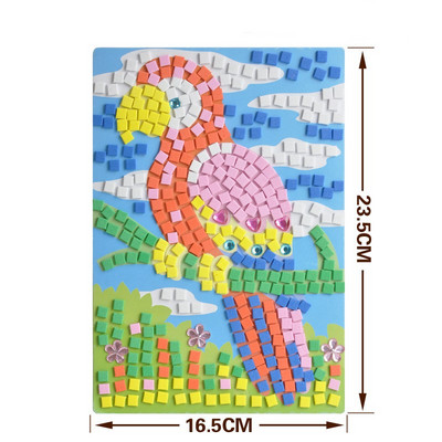 Χειροποίητα 3D Children Mosaicos DIY Foam&Crystal Stickers Art EVA Cartoon Animal Dinosaur Creative εκπαιδευτικά παιχνίδια για παιδιά