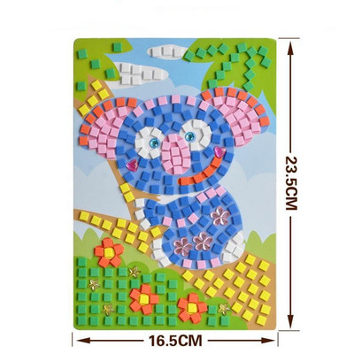 Χειροποίητα 3D Children Mosaicos DIY Foam&Crystal Stickers Art EVA Cartoon Animal Dinosaur Creative εκπαιδευτικά παιχνίδια για παιδιά