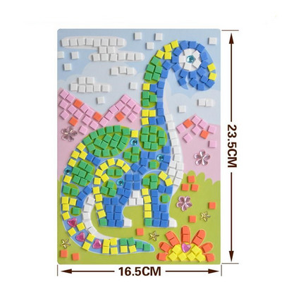 Χειροποίητα 3D Children Mosaicos DIY Foam&Crystal Stickers Art EVA Cartoon Animal Dinosaur Creative εκπαιδευτικά παιχνίδια για παιδιά