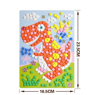 Χειροποίητα 3D Children Mosaicos DIY Foam&Crystal Stickers Art EVA Cartoon Animal Dinosaur Creative εκπαιδευτικά παιχνίδια για παιδιά