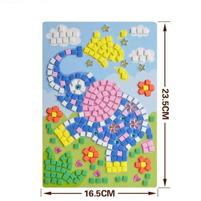 Χειροποίητα 3D Children Mosaicos DIY Foam&Crystal Stickers Art EVA Cartoon Animal Dinosaur Creative εκπαιδευτικά παιχνίδια για παιδιά