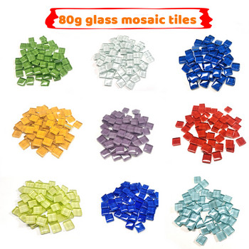 90 бр. (Приблизително 80 g/2,82 унции) 1 cm квадратни стъклени мозаечни плочки Направи си сам мозайка Материали за занаяти за забавление Ръчно изработени стъклени мозаечни камъни