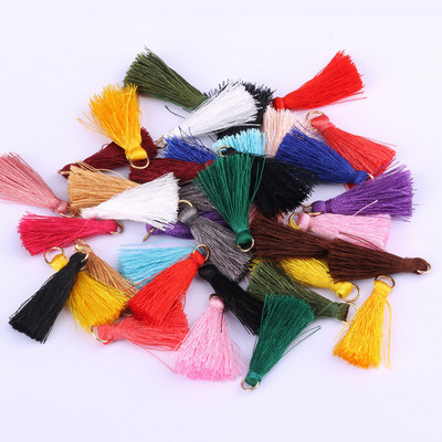 100 DB 3 cm-es poliészter akasztógyűrűs bojt barkács Függöny Ékszer Függöny Ruha Díszítő Kiegészítő Kulcstartó Kézitáska Medálok