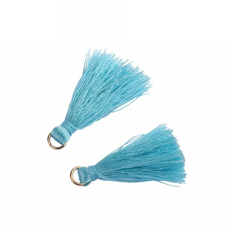 100 DB 3 cm-es poliészter akasztógyűrűs bojt barkács Függöny Ékszer Függöny Ruha Díszítő Kiegészítő Kulcstartó Kézitáska Medálok