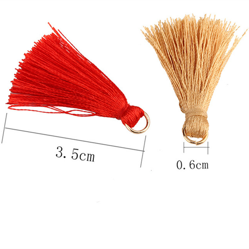 100 DB 3 cm-es poliészter akasztógyűrűs bojt barkács Függöny Ékszer Függöny Ruha Díszítő Kiegészítő Kulcstartó Kézitáska Medálok