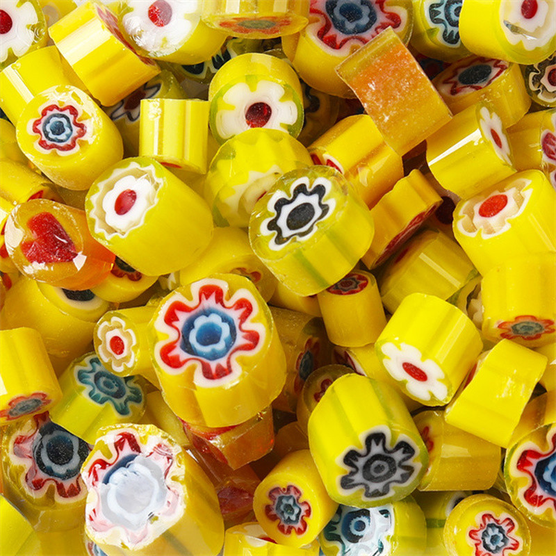 1,5 unces/42 g krāsainas Millefiori mozaīkas flīzes, stikla saplūšanas flīzes, tūkstotis ziedu krelles, cilindra formas, DIY amatniecības materiāls