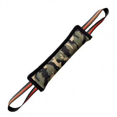 Šunų įkandimo lazdelė su 2 virvių rankenomis Neslystantis dantų šlifavimas Interaktyvus žaidimo žaislas naminių šunų dresūra džiuto rankovės žaislas augintinio žaislas