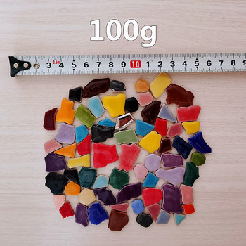 3,5 унции/100 г многоъгълни порцеланови мозаечни плочки Направи си сам занаятчийски материали за изработка на мозайка от керамични плочки 1-4 см дължина, 1 ~ 4 г/бр, 3,5 мм дебелина