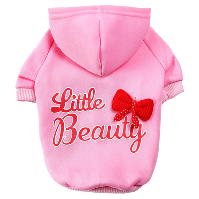 Új kutyaruhák nyomtatott masni kisállat kapucnis XS-XL 5 méretű kölyökkabát Kutya kapucnis Kényelmes meleg alkalmi édes aranyos kisállat kellékek