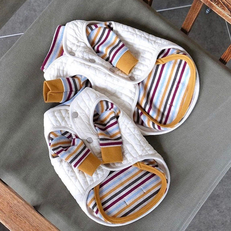 Meleg mellény Kétrészes pamutkabát Őszi és téli kölyökruha Kis és közepes kutyafenekes ing öltöny Kisállatruházat XS-XXL