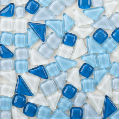 120g/4.23oz (aptuveni 85gab.) Daudzstūra stikla mozaīkas flīzes Spilgtas/mirdzošas mozaīkas amatniecības materiāli kvadrātveida/romba mozaīkas flīzes