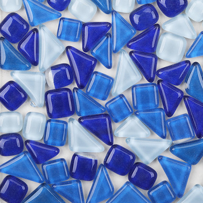 120g/4.23oz (aptuveni 85gab.) Daudzstūra stikla mozaīkas flīzes Spilgtas/mirdzošas mozaīkas amatniecības materiāli kvadrātveida/romba mozaīkas flīzes