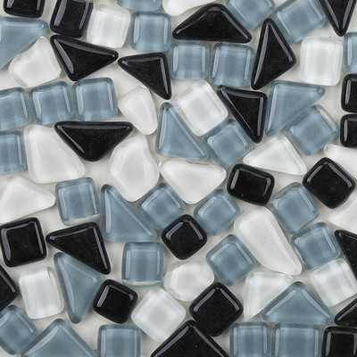 120g/4.23oz (aptuveni 85gab.) Daudzstūra stikla mozaīkas flīzes Spilgtas/mirdzošas mozaīkas amatniecības materiāli kvadrātveida/romba mozaīkas flīzes
