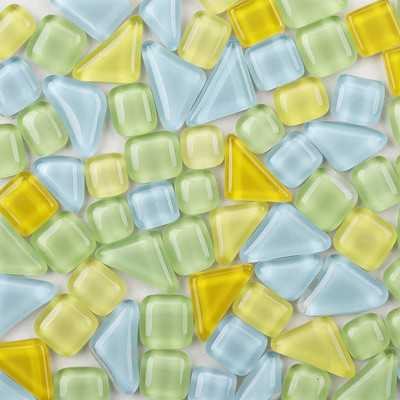 120g/4.23oz (aptuveni 85gab.) Daudzstūra stikla mozaīkas flīzes Spilgtas/mirdzošas mozaīkas amatniecības materiāli kvadrātveida/romba mozaīkas flīzes