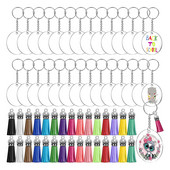 DIY akril kulcstartó készlet átlátszó akril kulcstartó üres medálok bojt kulcstartó személyre szabott kézzel készített kézműves projektek