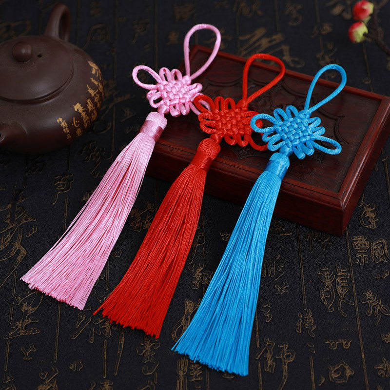 2Gb Pušķis Ķīniešu mezgli Pušķis Roku darbs Zīdaini Floss Amatniecības pušķis ar cilpu DIY Amatniecības nodošanas dekoru aksesuāri