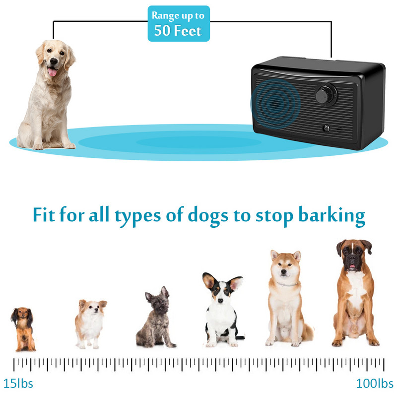 Haukumisvastane haukumisvastane Ultraheli lemmikloomatõrjuv välikoerte Sonic haukukontrolleri tööriist ilma akuta