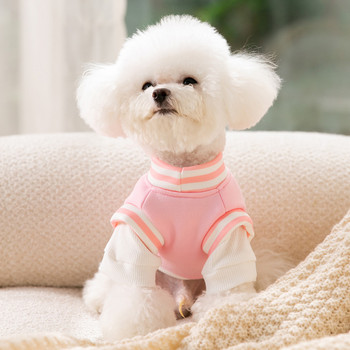 Πουλόβερ με ζιβάγκο κατοικίδιων ζώων Κορεατική έκδοση Ψεύτικα ρούχα για σκύλους φθινοπώρου και χειμώνα Ζεστά πουλόβερ κινουμένων σχεδίων Bear print Puppy ρούχα