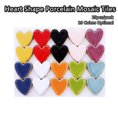 20 gab (aptuveni 85 g/3 unces) sirds formas porcelāna mozaīkas flīzes 2,3 * 2,3 * 0,5 cm 10 krāsas Izvēles DIY Mosaic Craft keramikas flīzes