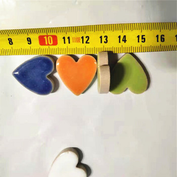 20 τεμ (περίπου 85 g/3oz) Πλακάκια πορσελάνης σε σχήμα καρδιάς 2,3*2,3*0,5 cm 10 χρώματα Προαιρετικό DIY Mosaic Craft Ceramic Tile
