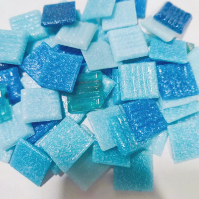 100g/3,5oz (περίπου 35 τμχ) Μωσαϊκό Πλακάκια Quartz 2cm/0,78in Τετράγωνο Πλακίδιο 0,4cm/0,15in Πάχος DIY Craft Υλικά Μικτό χρώμα