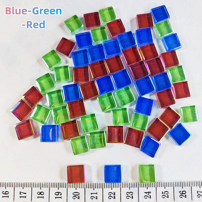 100db (100g/3.52oz) fényes mázas üvegmozaik csempe, 4 mm/0,16 hüvelyk vastagság 1 cm/0,39 hüvelyk négyzet alakú kézműves csempemozaik készítő anyagok