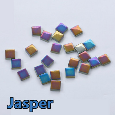 100db (100g/3.52oz) fényes mázas üvegmozaik csempe, 4 mm/0,16 hüvelyk vastagság 1 cm/0,39 hüvelyk négyzet alakú kézműves csempemozaik készítő anyagok