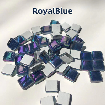 100db (100g/3.52oz) fényes mázas üvegmozaik csempe, 4 mm/0,16 hüvelyk vastagság 1 cm/0,39 hüvelyk négyzet alakú kézműves csempemozaik készítő anyagok