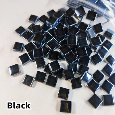 100db (100g/3.52oz) fényes mázas üvegmozaik csempe, 4 mm/0,16 hüvelyk vastagság 1 cm/0,39 hüvelyk négyzet alakú kézműves csempemozaik készítő anyagok