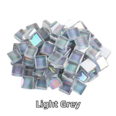 100db (100g/3.52oz) fényes mázas üvegmozaik csempe, 4 mm/0,16 hüvelyk vastagság 1 cm/0,39 hüvelyk négyzet alakú kézműves csempemozaik készítő anyagok